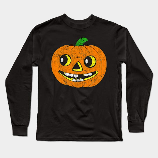 Vintage Halloween Pumpkin Long Sleeve T-Shirt by Vamplify